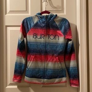 Burton zip up hooded sweatshirt